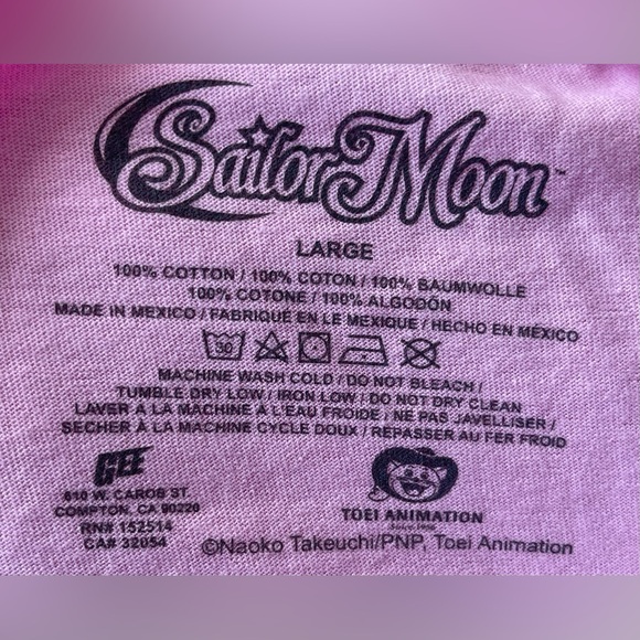 NWT Sailor Moon Anime Manga Pink Graphic Tee Shirt Top Oversized Size M L - Picture 5 of 5